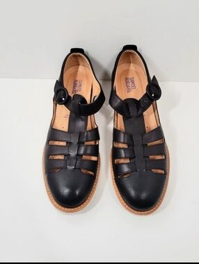 Samuel Hubbard Black Leather T Strap Mary Jane Shoes Women Size 9.5 Eu 40.5